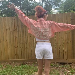 Whataburger longsleeve crop jacket men button down